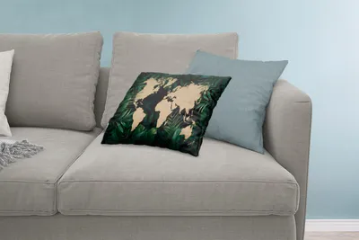 Produktbild von MuchoWow® Zierkissen Sofakissen Wohnzimmer Dekokissen 60x40 cm Weltkarte - Pflanzen - Tropische Pflanzen - Kopfkissen - Polster mit Foto