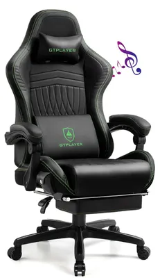 Produktbild von Ergonomischer Gaming-Stuhl - Bürostuhl - PC-Stuhl - Gaming-Stuhl - Werkstuhlstuhl - Grün - Mit Fußstütze