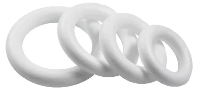Produktbild von 1 Styropor Ring, Vollform, weiß, verschiedene Größen - Kreis Rohling DIY, Größe:26.5cm