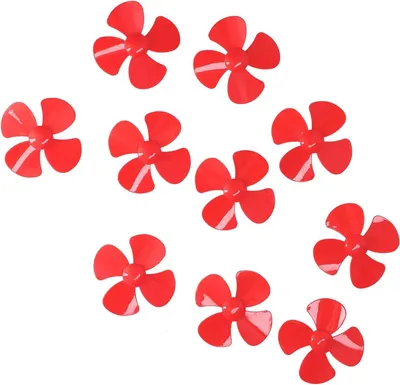 Productafbeelding van Model Propeller - 4 Blads - RC Modellen - Duurzaam ABS Kunststof - 60 Mm Diameter - Rood