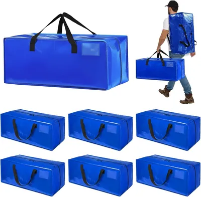 Immagine prodotto di 6 sacche per traslochi, capacità 90 litri, impermeabili, con spallacci, chiusura a zip, ideali per trasportare vestiti