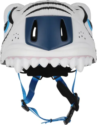 Produktbild von CRAZY SAFETY Fahrradhelm Tiger mit rotem LED-Licht mit drei Funktionen 1002 White S (49-55cm)