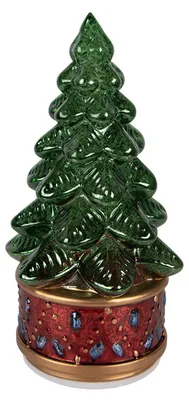 Produktbild von Clayre & Eef Weihnachtsdekoration mit LED-Beleuchtung Weihnachtsbaum Ø 12x27 cm Grün Kunststoff