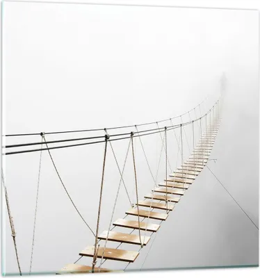 Produktbild von Bilder auf glas - Einteilig - Brücke ausgesetzt Nebel - 50x50cm - Glasbilder - Wandbilder - Bilder - zum Aufhängen bereit - Wanddekoration aus Glas - Glas Bilder - Wandbild auf Glas - GAC50x50-5018