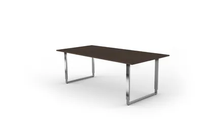 Produktbild von Kerkmann Konferenztisch Yukon wenge rechteckig, Kufen-Gestell silber, 200,0 x 100,0 x 68,0 - 82,0 cm