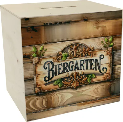 Produktbild von Biergarten Trinkgeld Spardose aus Holz