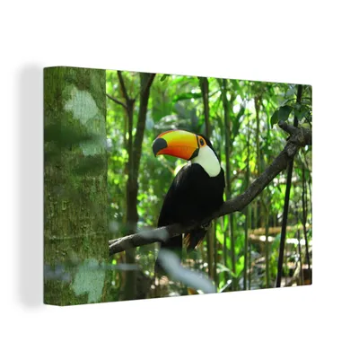 Produktbild von OneMillionCanvasses® - Leinwandbilder - 150x100 cm, Tukan im Baum, Wandbilder Kunstdruck Wanddekoration