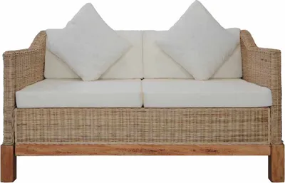 Produktbild von vidaXL 2-Sitzer-Sofa mit Kissen Natürliches Rattan