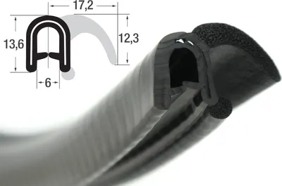 Produktbild von DF16 -  EPDM Kantenschutz Dichtungs Fahnen Profil Gummi Dichtung - Klemmbereich 2-5 mm