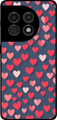 Produktbild von Smartphonica Telefon Fall fit für OnePlus 11 mit rosa und roten Herzen Impressum - TPU Backcover Fall mit rosa und roten Herz-Design