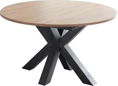 Produktbild von Esstisch - Ø 130 cm - Asteiche Nachbildung - Graphit Nachbildung