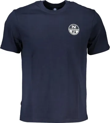 Produktbild von Herren Kurzarm-T-Shirt Blau mit Rundhalsausschnitt - Logo & Druck