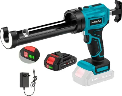 Produktbild von Akku-Kartuschenpresse - Silikonpistole - 4 Geschwindigkeiten - LED-Licht - 18V - 1 Akku - Armygrün