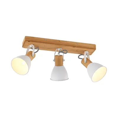 Produktbild von Lindby Deckenspot Merela, weiß, 45 cm, 3-flammig, Holz, E14