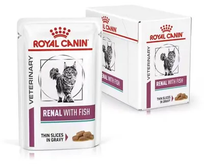 Produktbild von Royal Canin Veterinary Renal 12 x 85 g Nassfutter für Katzen mit Nierenversagen, beugt Nierensteinbildung vor, Fisch in Sauce
