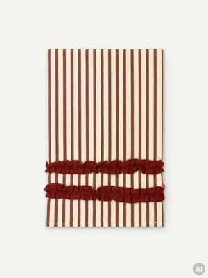 Produktbild von HOMLA FESTILINE Tischläufer aus Baumwolle mit roten Streifen, 40 x 160 cm