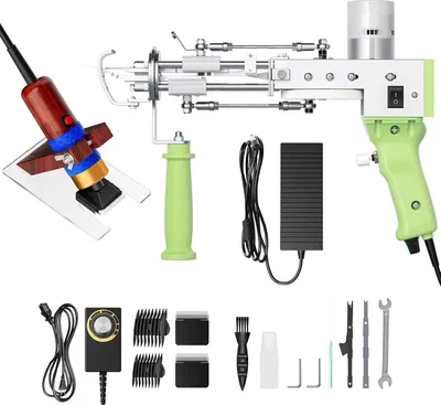 Immagine prodotto di Pistola per tufting Aomdom 2 in 1, elettrica, altezza del pelo 7-21 mm, 5-40 mm/s, pelo tagliato e a cappio, set primario