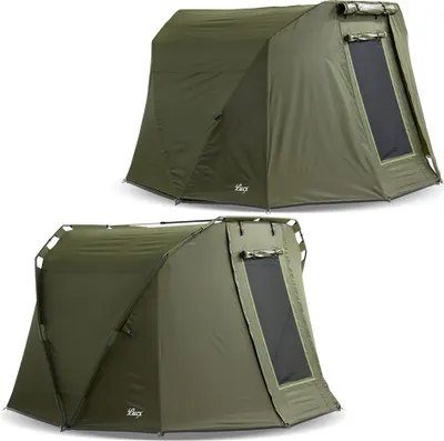 Produktbild von Lucx Caracal Bivvy Angelzelt für 1–2 Mann – wasserdichtes Karpfenzelt mit Überwurf (Winterskin), herausnehmbarer Bodenplane & 10.000 mm Wassersäule