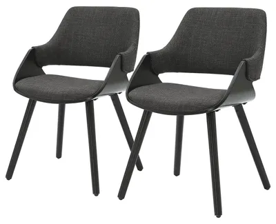 Produktbild von home24 Armlehnenstuhl 2er-Set - Massivholz / Textil