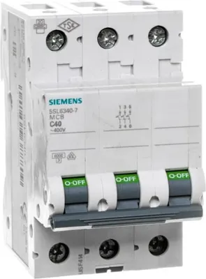 Immagine prodotto di Interruttore miniaturizzato Siemens a 3 poli 40 A 400 V 5SL6340-7 (5SL6340-7)