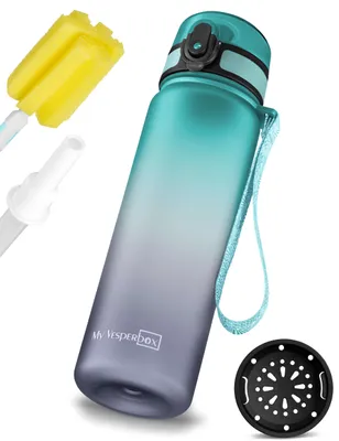 Obrázek produktu pro Láhev My Vesperbox® pro děti [500 ml] – láhev na vodu vhodná pro sycené nápoje a odolná proti vytečení – láhev na vodu pro děti – do školy a na sport – láhev pro dívky i chlapce – včetně náhradního těsnění