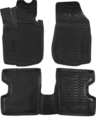 Image de Tapis De Sol en Caoutchouc 3D Compatible avec Dacia Logan 2012-2020 4pcs, Bord Haut, Inodore, Noir, Antidérapant, Toutes Saisons