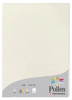 Image de Pollen by Clairefontaine Papier Natura DIN A4 210 g/qm blanc naturel 25 feuilles