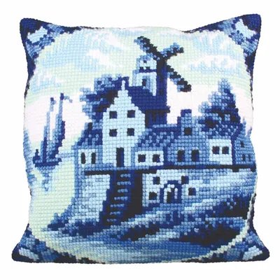 Zdjęcie produktu dla Zestaw do haftu krzyżykowego CdA poduszka "DelfWare II" 5201, 40x40cm