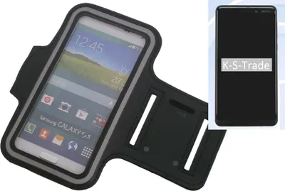Produktbild von Kompatibel mit Nokia Nokia 6 (2018) Neopren Jogging Armband Sportarmband Oberarmband schwarz kompatibel mit Nokia Nokia 6 (2018) mit Reflektor