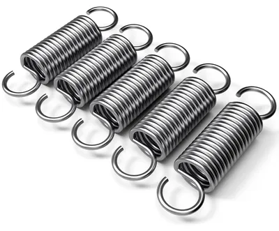 Obrázek produktu pro Ocelové pružiny s háčky, nerezové, 5 kusů, průměr 15 mm, určené pro opravy