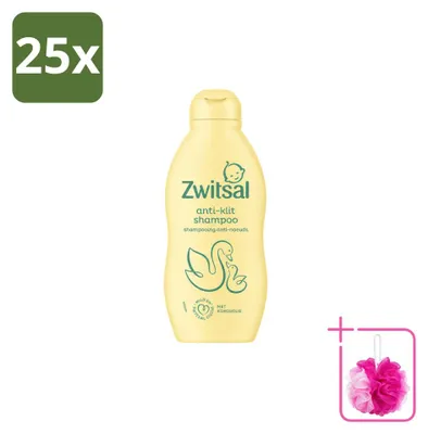 Image de 25 flacons de shampooing pour bébé Zwitsal Anti-pellicules, 200 ml, lot économique, 25 pièces