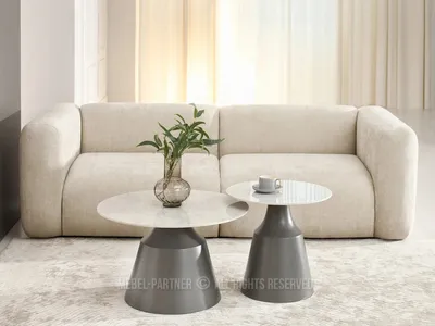 Produktbild von GATOR Couchtisch-Set - grauer Marmor / grau