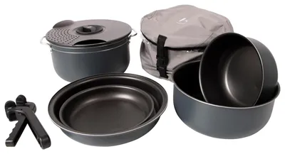 Produktbild von Kochset Camping Aluminium Trekking - Kochgeschirr Alu Topf Pfanne 7-teilig