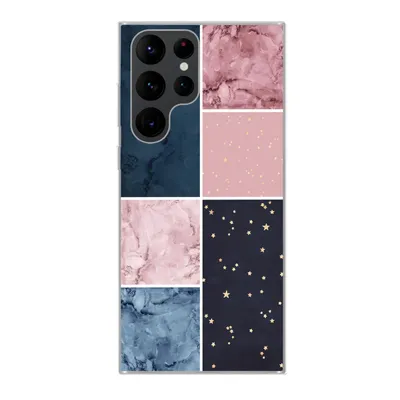 Produktbild von MuchoWow® Handyhülle Schutzhülle Hülle für Samsung Galaxy S22 Ultra Marmor - Rosa - Blau Silikon Softcase Handy Hülle - Abbildung