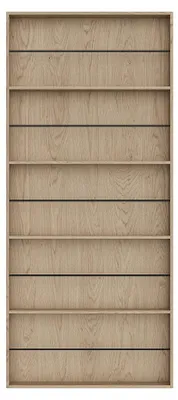 Produktbild von Schiebetür aus Holz und MDF mit Regalfächern und unsichtbarer Laufschiene - Naturfarben hell - 93 x 210 cm - SOKARI