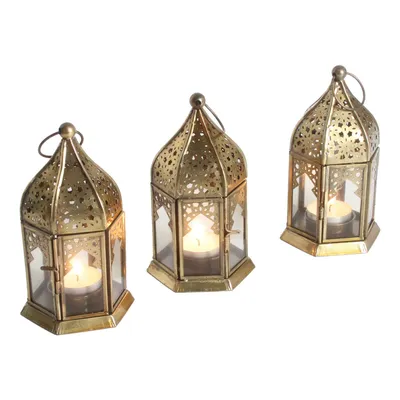 Produktbild von Orientalische Glas-Windlichter Nael Transparent 3er Set