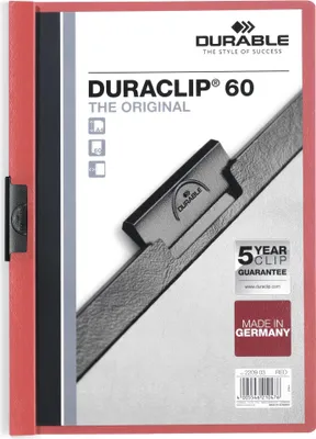 Obrázok produktu pre Durable Duraclip 60 - Rot - Transparent - PVC - 60 Blätter - A4 - 1 Stück(e)