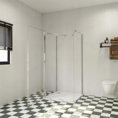 Produktbild von 90x90cm 185cm 6mm U-Duschkabine Drehtür Nano Glas Duschtür Glastür