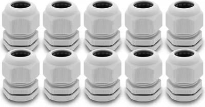 Produktbild von 10x ARLI Kabelverschraubungen IP68 Grau M25 x 1,5 mm mit metrischem Anschlussgewinde und Gegenmutter