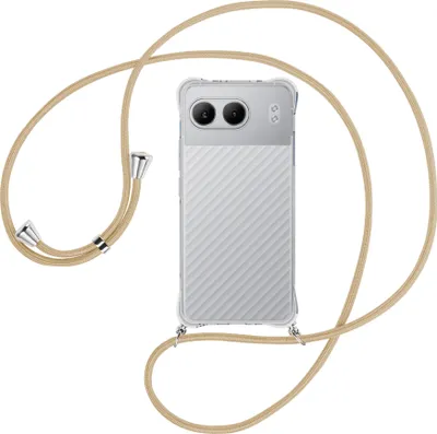 Produktbild von Handykette Backcover-Schutzhülle mit Band (Metall silberfarben) für OnePlus Nord 4 5G - caramel