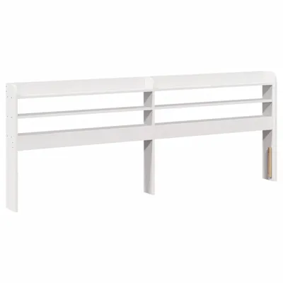 Produktbild von vidaXL Kopfteil mit Ablagen Weiß 200 cm Massivholz Kiefer