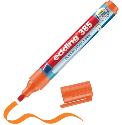 Obrázek produktu pro Edding 385 Flipchart, 1 kusů, Oranžová, Štětičkový hrot, Plast, Kulatý, 1 mm