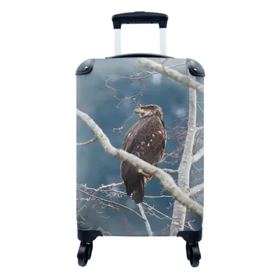 Produktbild von MuchoWow® Koffer Handgepäck Trolley Rollkoffer Kleine Reisekoffer mit 4 Rollen - Vogel - Zweig - Raubvogel - Cabin Size < 55x40x23 cm & 55x40x20 cm - Fotokoffer - Kabinenkoffer - Boardgepäck - Reise-Box - Reisekoffer - Reisegepäck - Koffer mit Bild - Trolley für Kinder