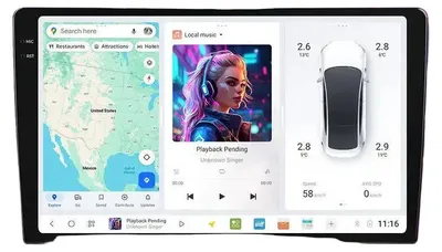 Zdjęcie produktu dla Odtwarzacz multimedialny - Radio samochodowe - System nawigacji GPS - Odtwarzacz z ekranem dotykowym - System multimedialny