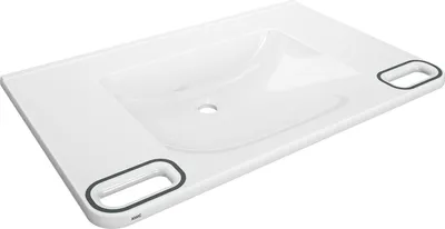 Immagine prodotto di KWC AR lavabo singolo, MEDCARE, MIRANIT, 850x150x550 mm, bianco/grigio, maniglia