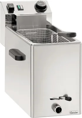 Produktbild von Bartscher Snack XL PLUS / 165530 Fritteuse, Edelstahlgehäuse, herausnehmbarer 8 l Ölbehälter, Kaltzone