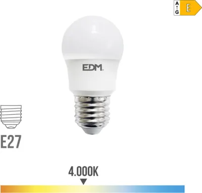 Image de Ampoule Led Sphérique E27 8,5w Edm éclairage Led Puissant Lumière Du Jour - Edm