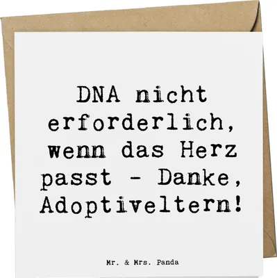 Produktbild von Mr. & Mrs. Panda Grußkarte Spruch Liebe Adoptiveltern - Weiß - Geschenk, Familie Verwandte, faltkarte, Familienpflege, besondere Momente, Familienmitglieder, anlasskarte