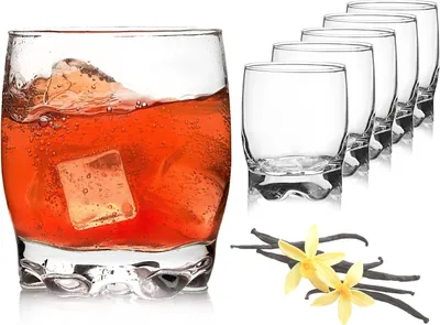 Produktbild von PLATINUX Trinkgläser aus Glas Set 6 Teilig 250ml geformter Boden Wassergläser Saftgläser Whiskeygläser