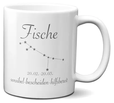 Bandneu ! Sichere dir jetzt für dich selbst oder als Geschenk die einzigartige Sternzeichen Fische Tasse von TassenKing.com